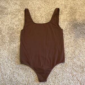SKIMS Fits Everybody Square Neck Bodysuit in Brown
